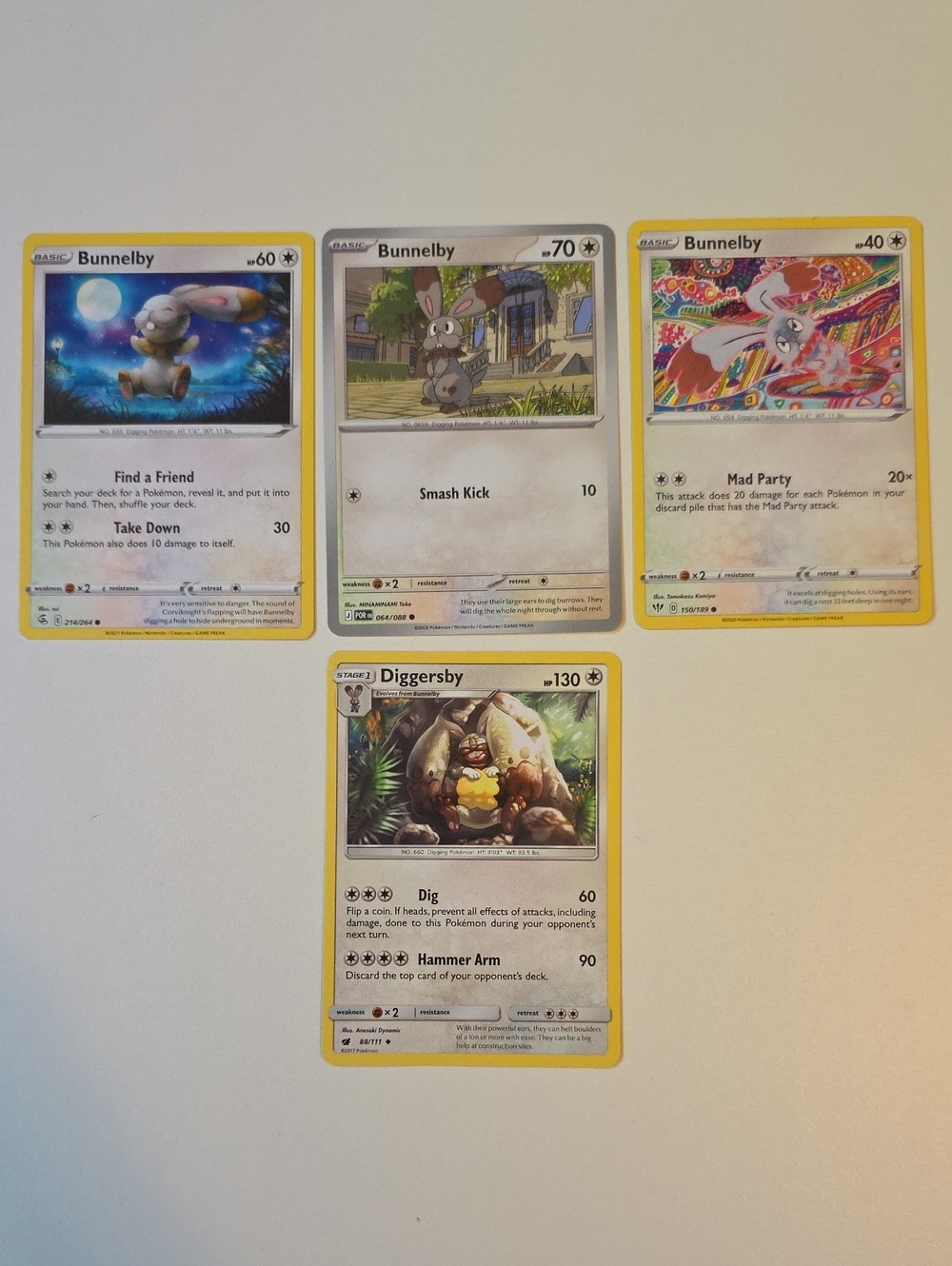 Pokemon Bunnelby And Diggersby Cards